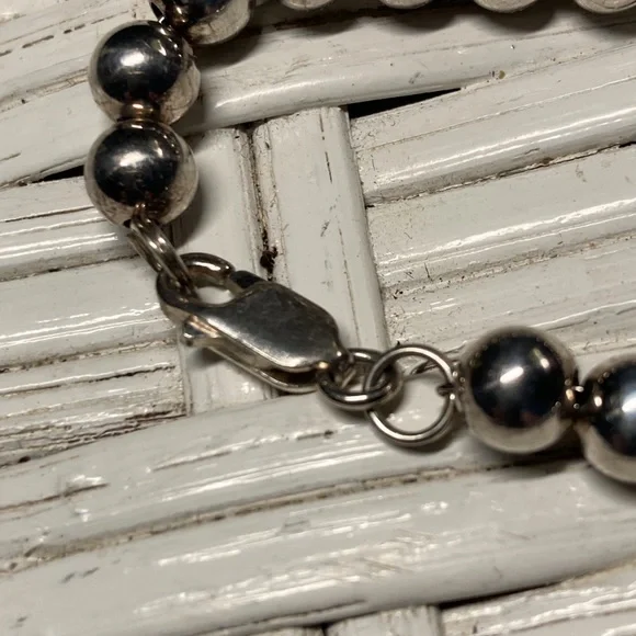 Vintage Silver Bead Shell/Pearl Necklace - Picture 4 of 9